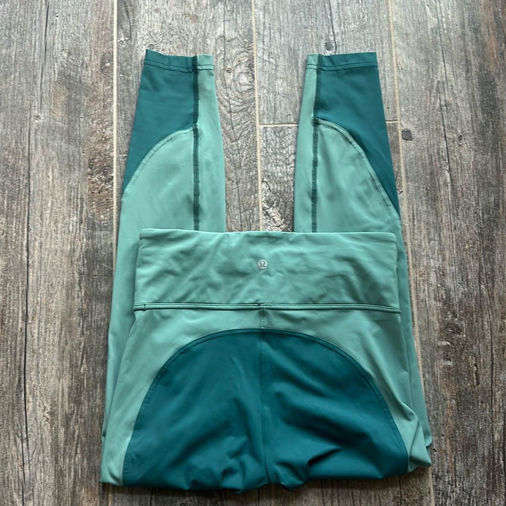 lululemon athletica Teal and Dark Green Leggings